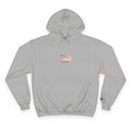 Women's Champion Hoodie (Gray) - American First with Vintage Distressed USA Flag Pullover