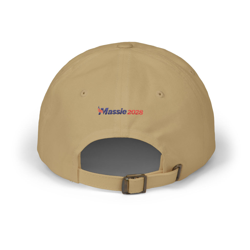 America First/Massie 2028 Dad Cap (White/Stone/Khaki, Embroidered)