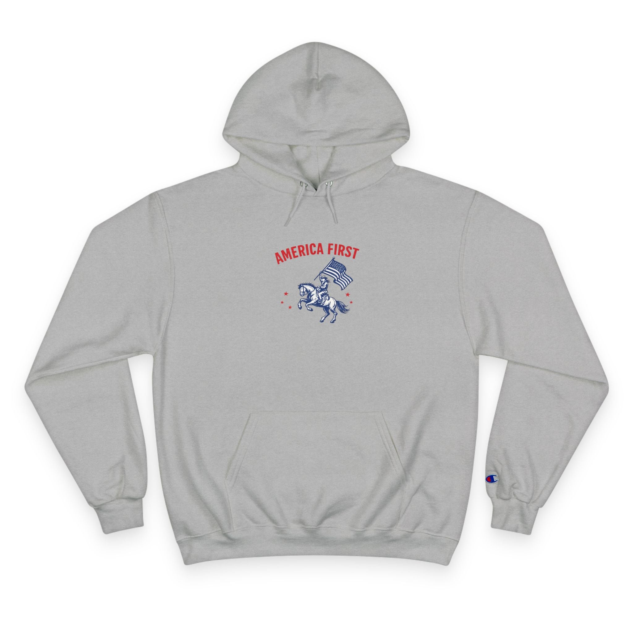 Men's Champion Hoodie - 'America First' Patriot Rider Pullover