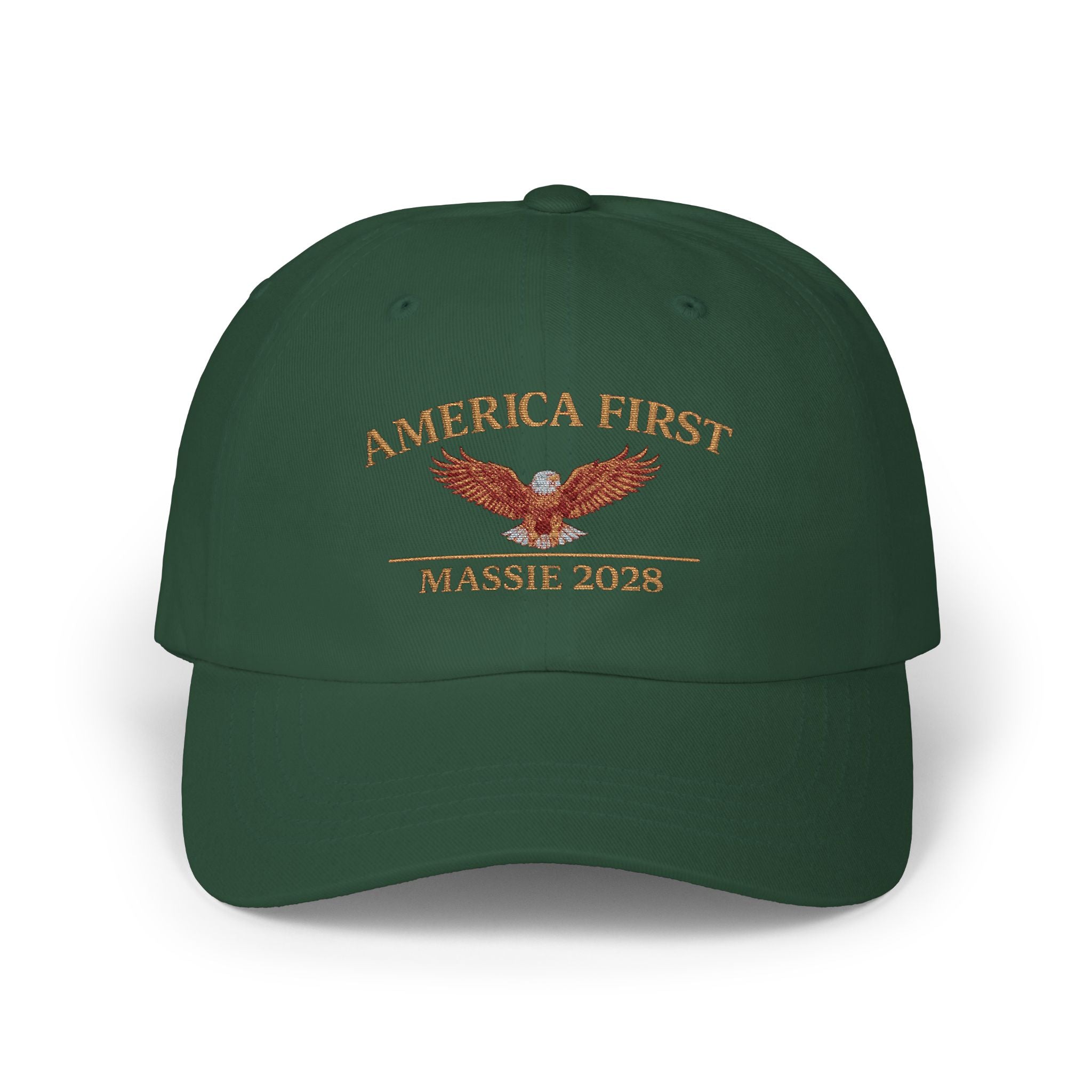 America First/Massie 2028 Dad Cap (Forest Green, Embroidered)
