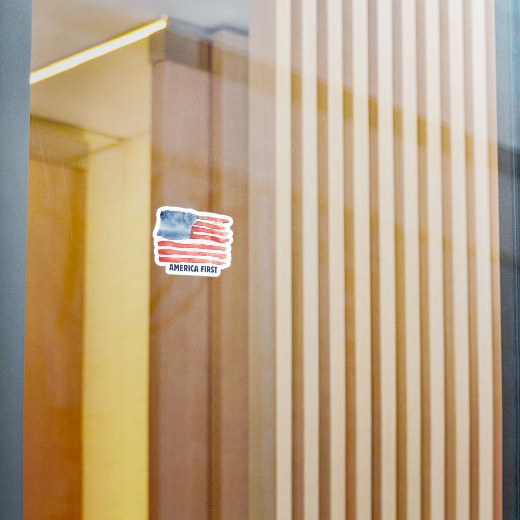 America First Flag Sticker - Kiss-Cut Vinyl Decal