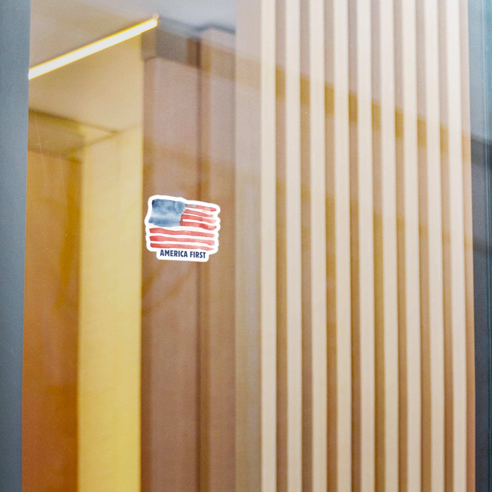 America First Flag Sticker - Kiss-Cut Vinyl Decal