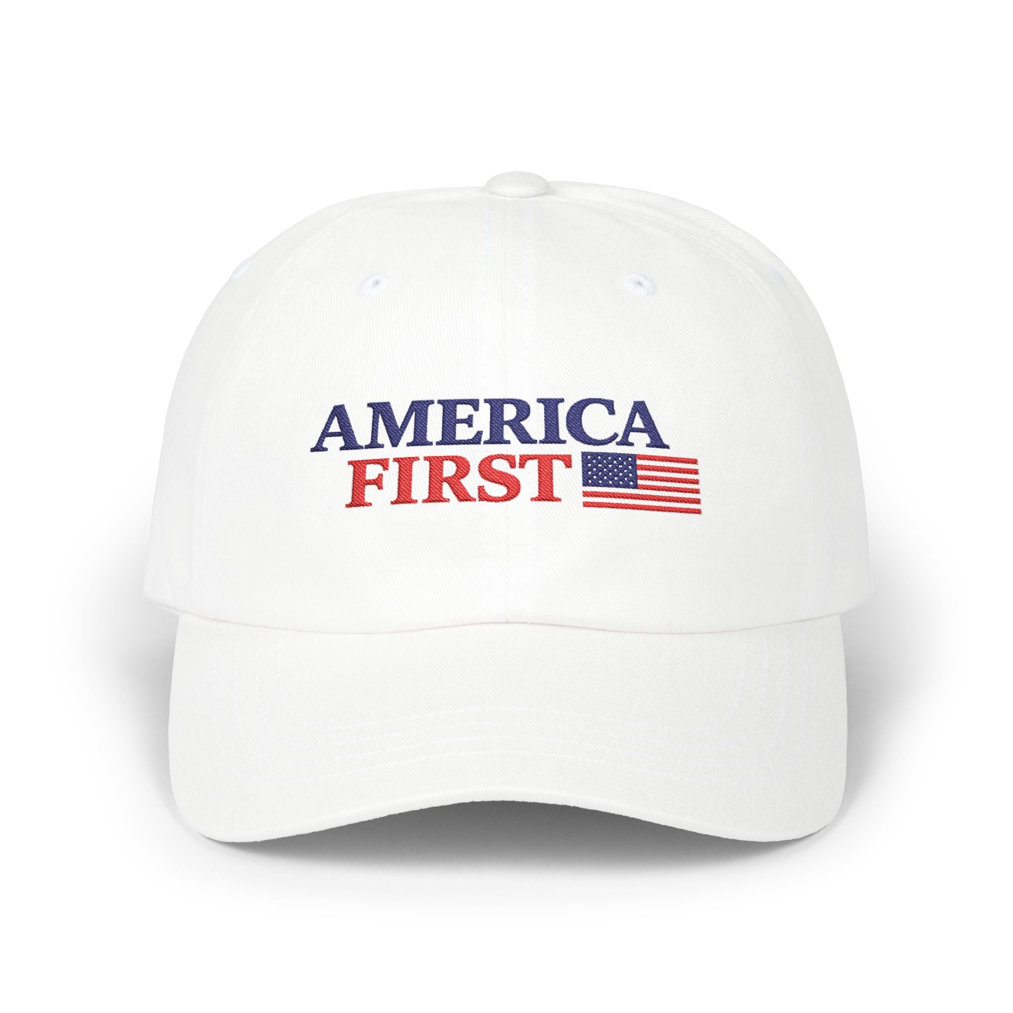 America First/Massie 2028 Dad Cap (White/Stone/Khaki, Embroidered)