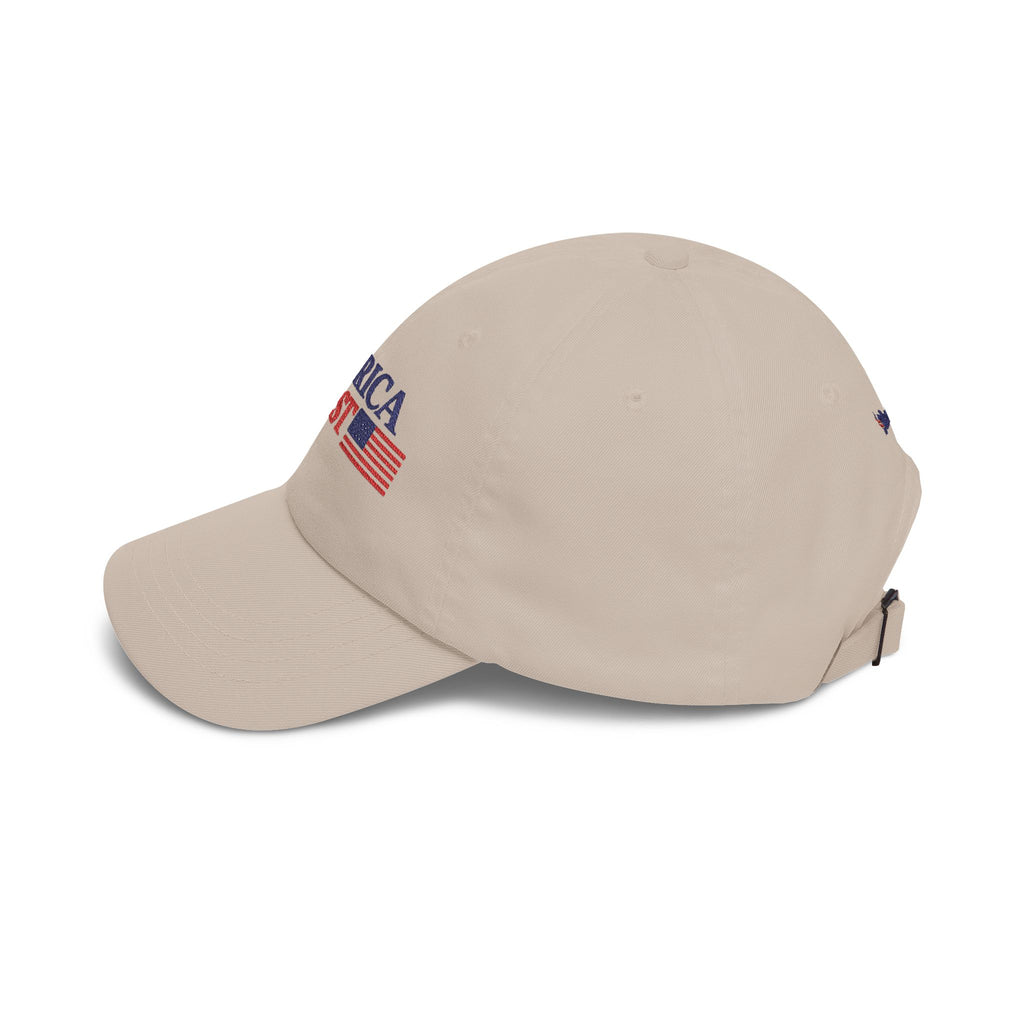 America First/Massie 2028 Dad Cap (White/Stone/Khaki, Embroidered)