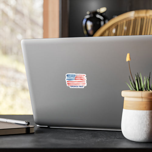 America First Flag Sticker - Kiss-Cut Vinyl Decal